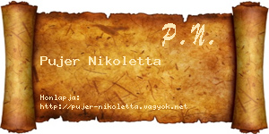 Pujer Nikoletta névjegykártya