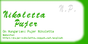 nikoletta pujer business card